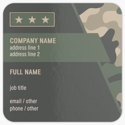 Design Preview for Military Rounded Corner Business Cards Templates, Square (2.5" x 2.5")
