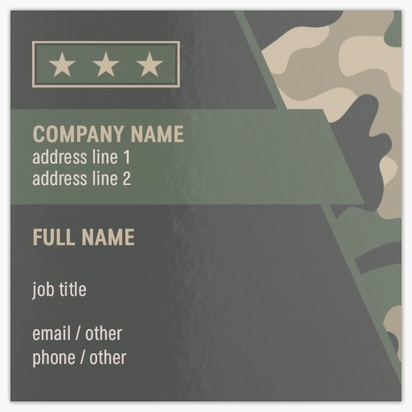 Design Preview for Patriotic & Military Standard Business Cards Templates, Square (2.5" x 2.5")