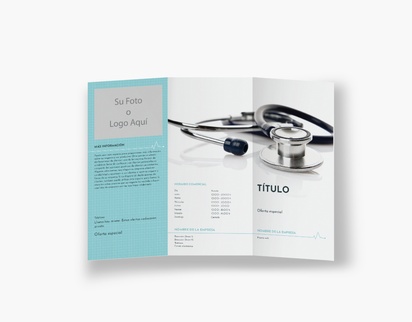 Vista previa del diseño de Galería de diseños de folletos plegados para material médico y farmacéutico, Tríptico DL (99 x 210 mm)