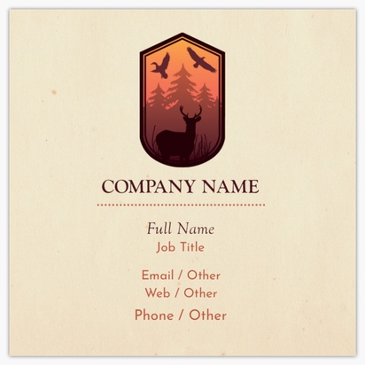 Design Preview for Design Gallery: Hunting & Fishing Standard Business Cards, Square (65 x 65 mm)