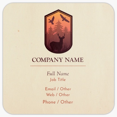 Design Preview for Hunting & Fishing Rounded Corner Business Cards Templates, Square (2.5" x 2.5")