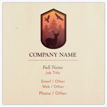 Design Preview for Hunting & Fishing Standard Business Cards Templates, Square (2.5" x 2.5")