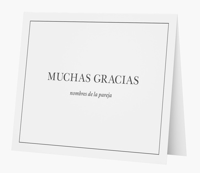 Un gracias tarjeta de agradecimiento diseño gris blanco para Bodas