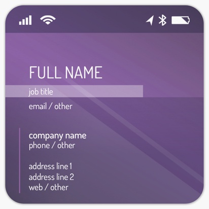 Design Preview for Design Gallery: Mobile Devices & Telecommunication Rounded Corner Business Cards, Rounded Square (65 x 65 mm)