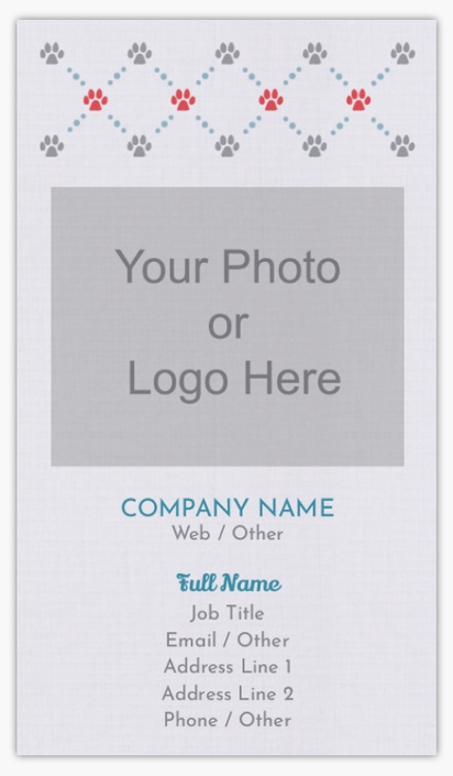 Design Preview for Animals & Pet Care Linen Business Cards Templates, Standard (3.5" x 2")