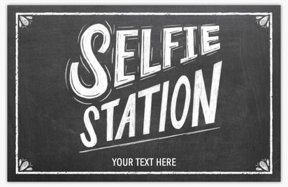 A typography selfie station gray white design for Graduation