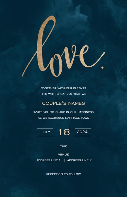 Design Preview for Templates for Bold Wedding Invitations , Flat 11.7 x 18.2 cm