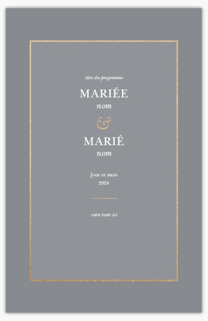 Aperçu du graphisme pour Galerie de modèles : Programmes de mariage, Typographiques, 6 x 9 po