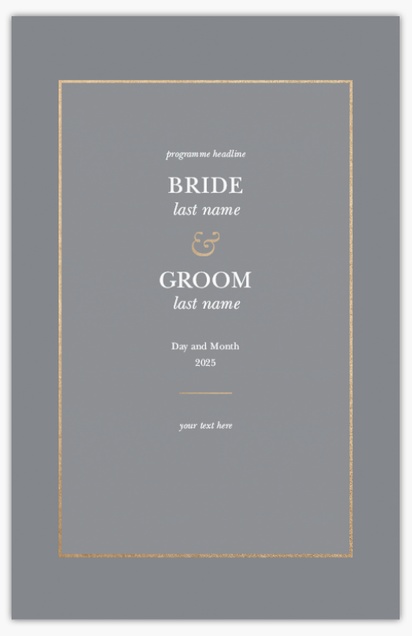 Design Preview for Design Gallery: Elegant Wedding Programs, Flat 13.9 x 21.6 cm