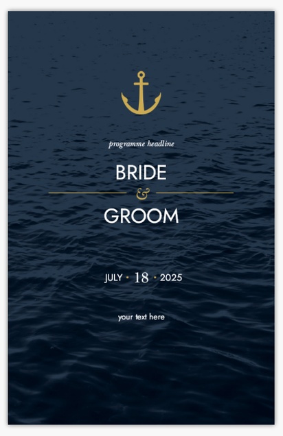 Design Preview for Design Gallery: Nautical Wedding Programs, 6" x 9"