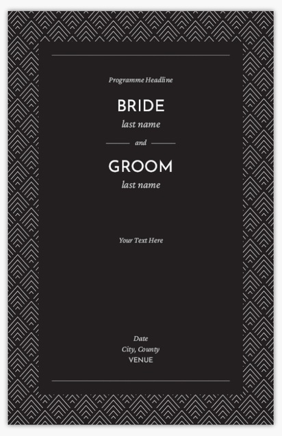 Design Preview for Templates for Patterns & Textures Wedding Programs , Flat 13.9 x 21.6 cm