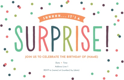 A surprise birthday typography white pink design for Surprise Party