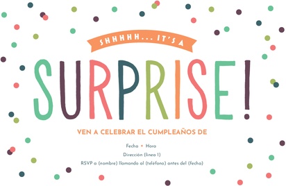Un cumpleaños sorpresa tipografía diseño blanco rosa para Fiesta sorpresa