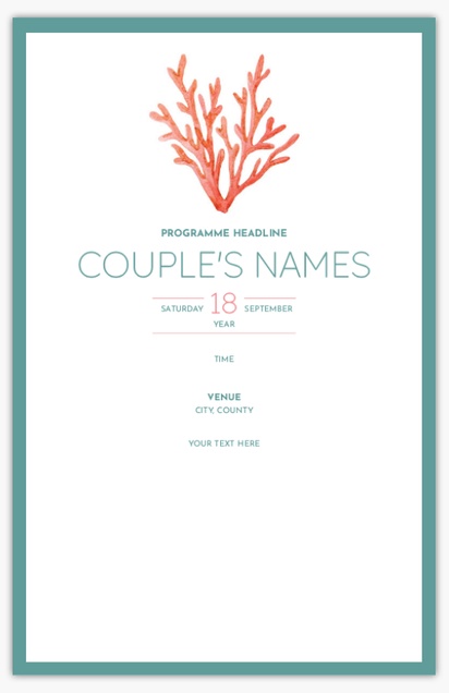 Design Preview for Fun & Whimsical Wedding Programs Templates, 6" x 9"