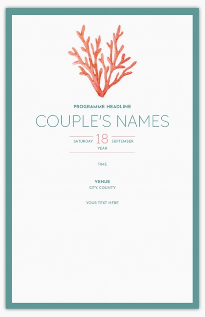 Design Preview for Design Gallery: Nautical Wedding Programs, Flat 13.9 x 21.6 cm