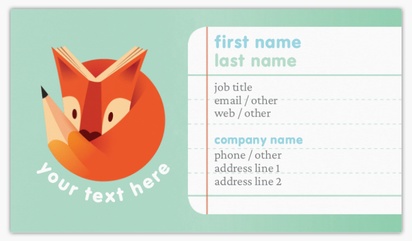 Design Preview for Design Gallery: Elementary Schools Standard Visiting Cards