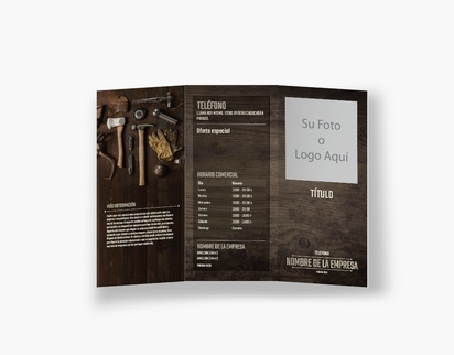 Vista previa del diseño de Galería de diseños de folletos plegados para carpintería y ebanistería, Tríptico DL (99 x 210 mm)