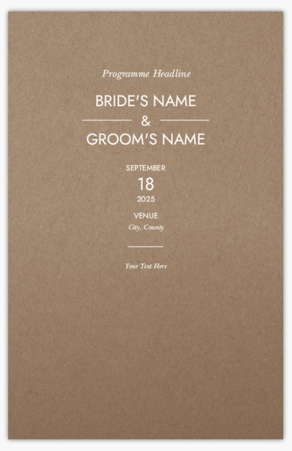 Design Preview for Design Gallery: Typographical Wedding Programs, 6" x 9"