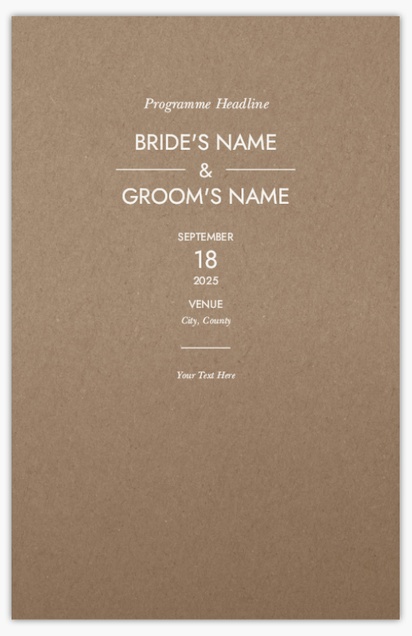 Design Preview for Vintage Wedding Programs Templates, 6" x 9"