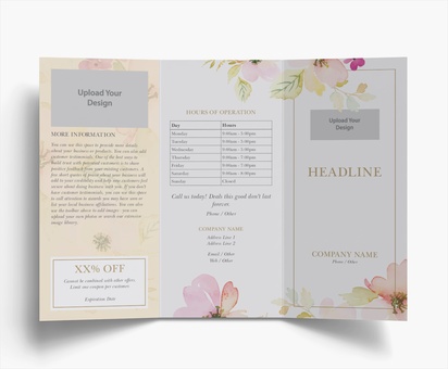 Design Preview for Design Gallery: Florals & Greenery Folded Leaflets, Tri-fold DL (99 x 210 mm)