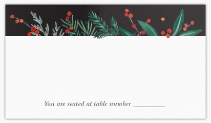 A holiday wedding place cards white gray design for Floral