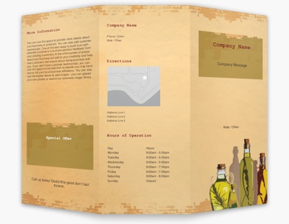 Design Preview for Design Gallery: Food Service Custom Brochures, 8.5" x 11" Tri-fold