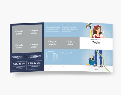 Vista previa del diseño de Galería de diseños de folletos plegados para servicios de limpieza, Tríptico A4 (210 x 297 mm)