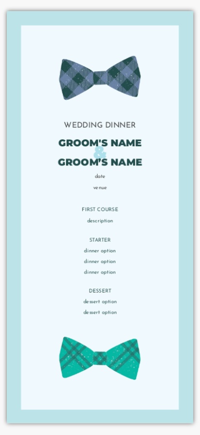 Design Preview for Fun & Whimsical Wedding Menu Cards Templates, 4" x 8" Flat