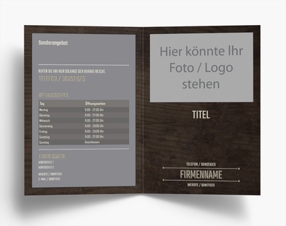 Designvorschau für Designgalerie: Falzflyer Schreinerei & Holzarbeiten, Einbruchfalz A6 (105 x 148 mm)
