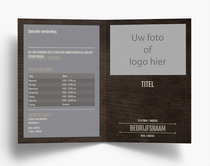 Voorvertoning ontwerp voor Ontwerpgalerij: Timmerwerk en houtbewerking Folders, Tweeluik A6 (105 x 148 mm)