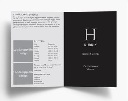 Förhandsgranskning av design för Designgalleri: Broschyrer, Enkelfalsning A6 (105 x 148 mm)