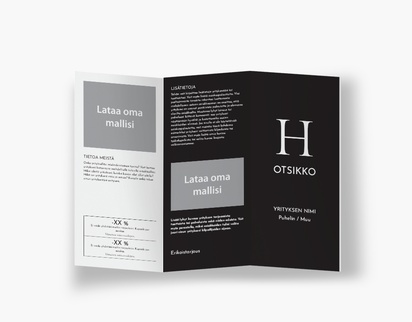 Mallin esikatselu Mallivalikoima: Laki & Politiikka Flyerit ja esitteet, Z-taitteinen DL (99 x 210 mm)