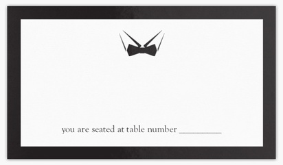 A place cards black tie gay wedding white black design for Wedding