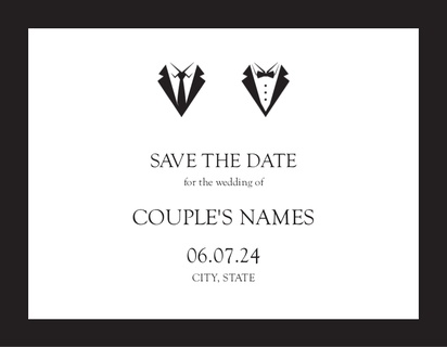 A groom icons gay white black design for Save the Date