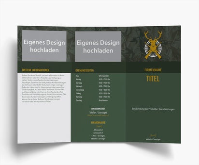 Designvorschau für Designgalerie: Falzflyer Jagen & Fischen, Wickelfalz DL (99 x 210 mm)