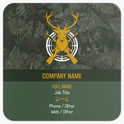 Design Preview for Hunting & Fishing Rounded Corner Business Cards Templates, Square (2.5" x 2.5")