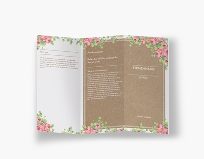 Designvorschau für Designgalerie: Falzflyer Florale Muster, Zickzackfalz DL (99 x 210 mm)