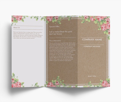 Design Preview for Design Gallery: Florals & Greenery Folded Leaflets, Z-fold DL (99 x 210 mm)