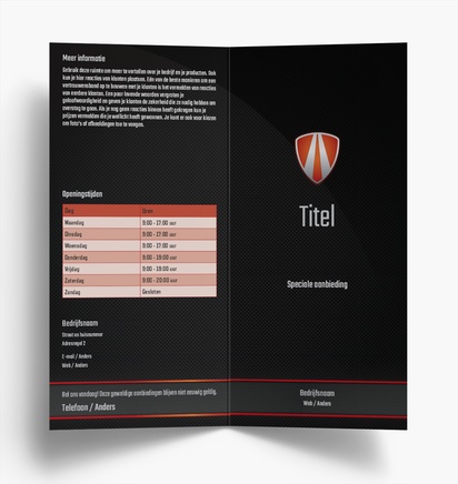 Voorvertoning ontwerp voor Ontwerpgalerij: Autoservices Folders, Tweeluik DL (99 x 210 mm)