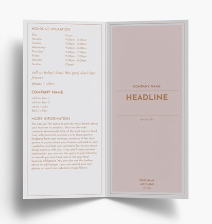 Design Preview for Design Gallery: Beauty & Spa Flyers & Leaflets, Bi-fold DL (99 x 210 mm)