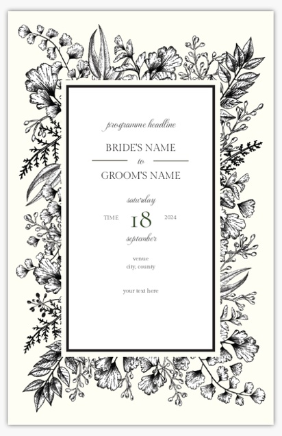 Design Preview for Design Gallery: Wedding Wedding Programmes, 15.2 x 22.9 cm