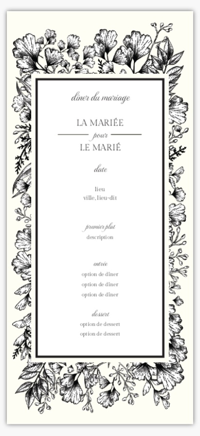 Aperçu du graphisme pour Galerie de modèles : Cartes de menu de mariage, Rétro, 4" x 8" Flat