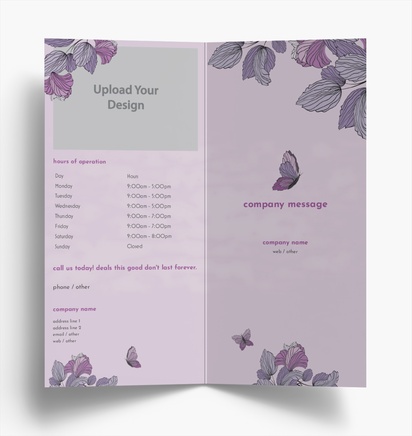 Design Preview for Design Gallery: Florals & Greenery Folded Leaflets, Bi-fold DL (99 x 210 mm)