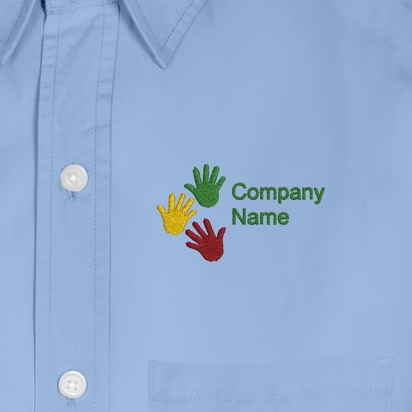 Design Preview for Design Gallery: Charity & Awareness Events Men's Embroidered Dress Shirts, Men's Blue