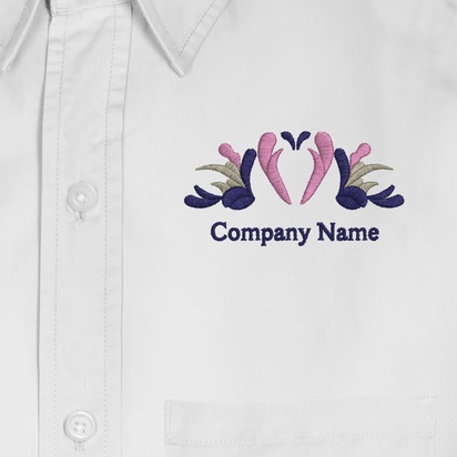 Design Preview for Design Gallery: Business Men's Embroidered Dress Shirts, Men's White