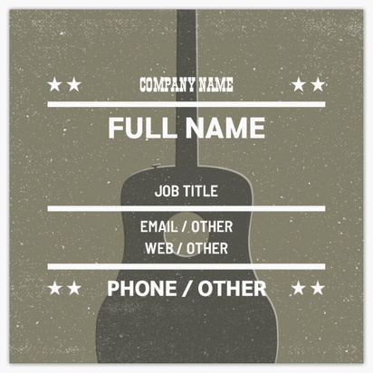 Design Preview for Design Gallery: Music Matte Visiting Cards, Square (63.5 x 63.5 mm)