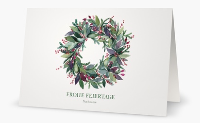 Designvorschau für Designgalerie: Weihnachtskarten Bäume & Kränze, 18.2 x 11.7 cm  Klappformat