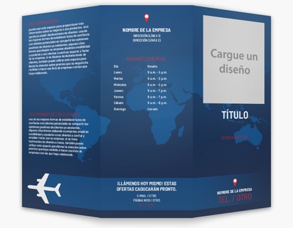 Un agencia de viajes mapa diseño azul con 1 imágenes