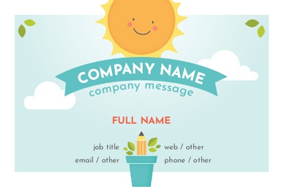 Design Preview for Design Gallery: Child Care Natural Uncoated Business Cards