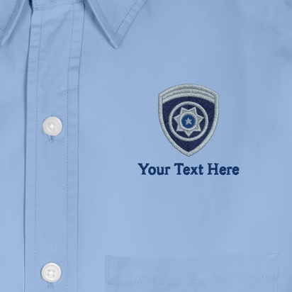 Design Preview for Design Gallery: Charity & Awareness Events Men's Embroidered Dress Shirts, Men's Blue